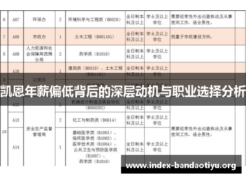 凯恩年薪偏低背后的深层动机与职业选择分析